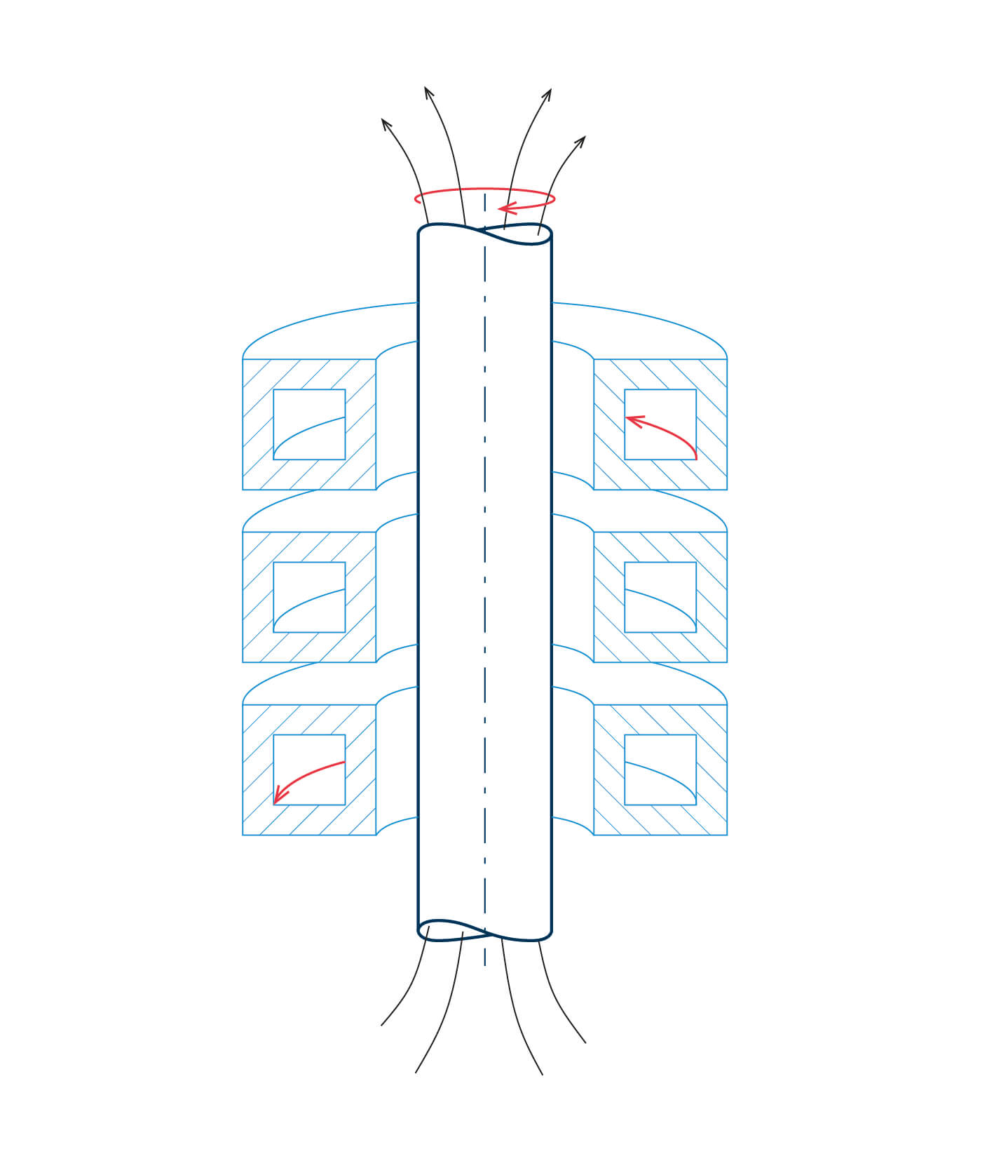 Induction coil and workpiece